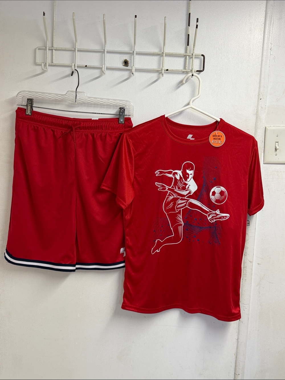Boy's Red Soccer Active Shorts Set - Unbranded